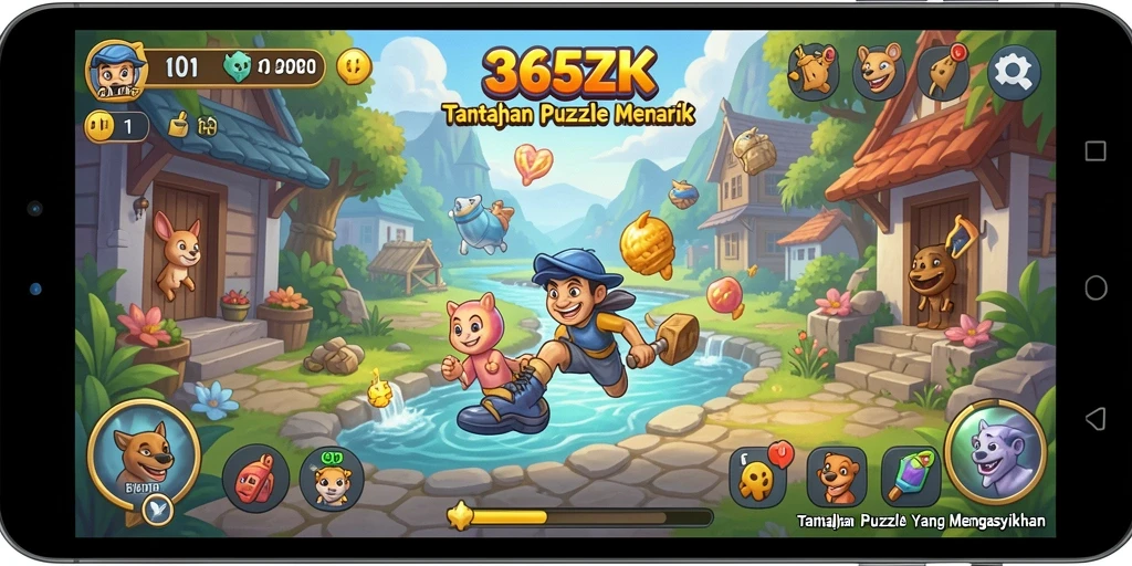 Tampilan gameplay puzzle menantang di 365ZK.