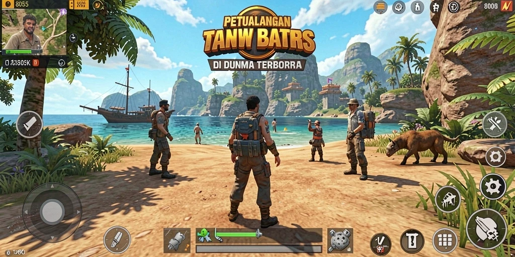 Screenshot gameplay <strong>8055</strong> menampilkan dunia terbuka yang luas dan indah.