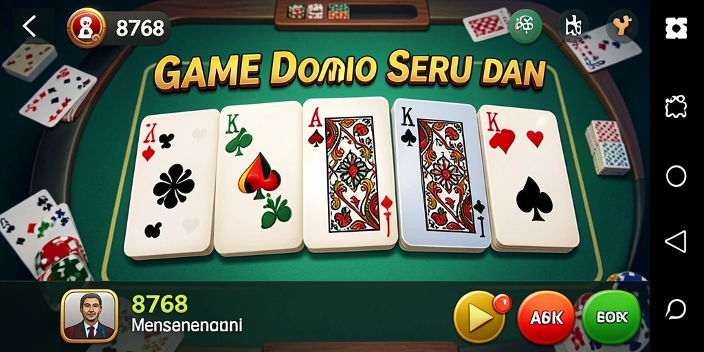 Screenshot gameplay menarik dari 8768 yang menunjukkan aksi seru permainan Domino.