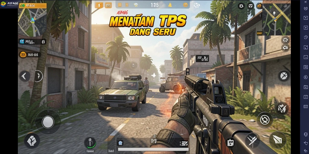 Tampilan seru aksi permainan TPS AIFA66 di layar ponsel.