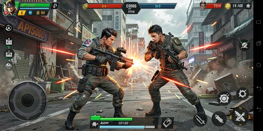 Tampilan gameplay seru di API5000 dengan pertarungan yang intens.