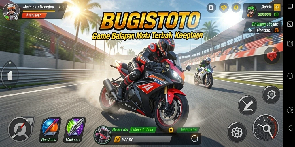 Tangkapan layar yang menunjukkan momen seru balapan motor di BUGISTOTO.