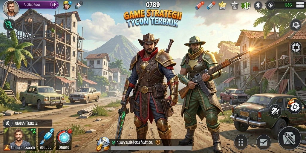 Gameplay Tycoon seru dalam C789 dengan berbagai tantangan bisnis.