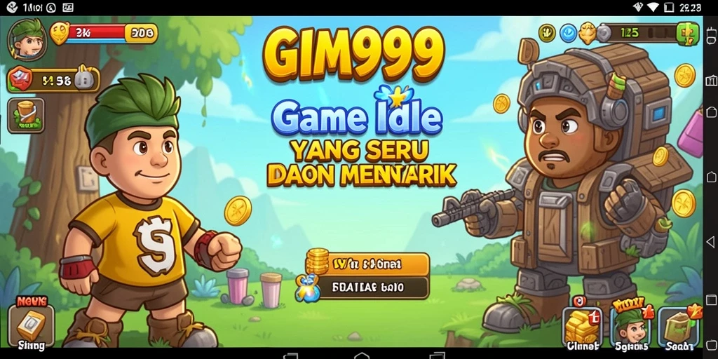 Gameplay GIM999 menampilkan kemajuan otomatis yang mengasyikkan.