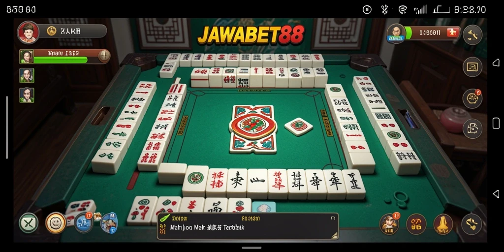 Tampilan menarik gameplay JAWABET88 dalam permainan Mahjong.
