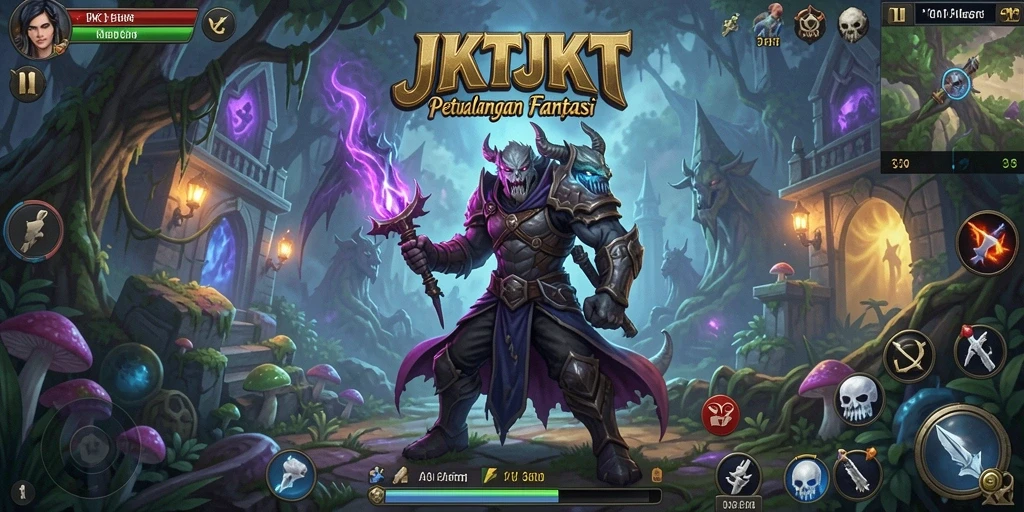 Tampilan luar biasa dari gameplay RPG JKTJKT.