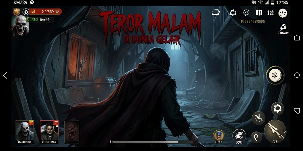 Screenshot utama KM789 menunjukkan suasana mencekam dalam gameplay Horror.