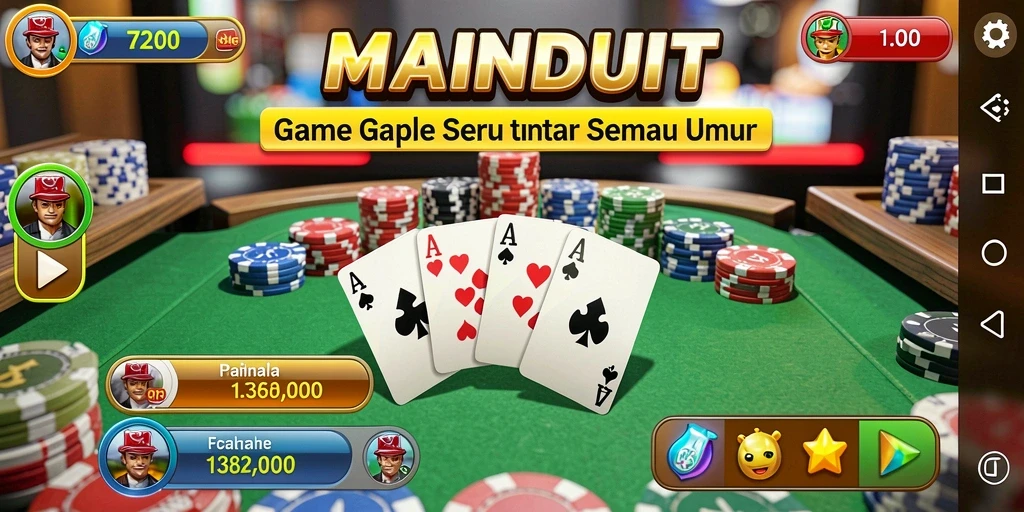 Tampilan menarik gameplay Gaple di MAINDUIT.