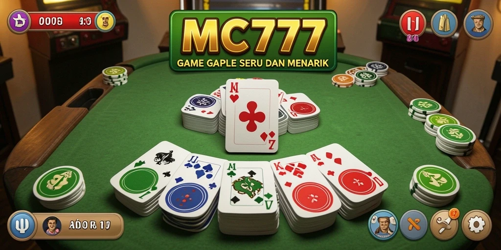 Screenshot gameplay MC777 yang menampilkan suasana permainan Gaple.