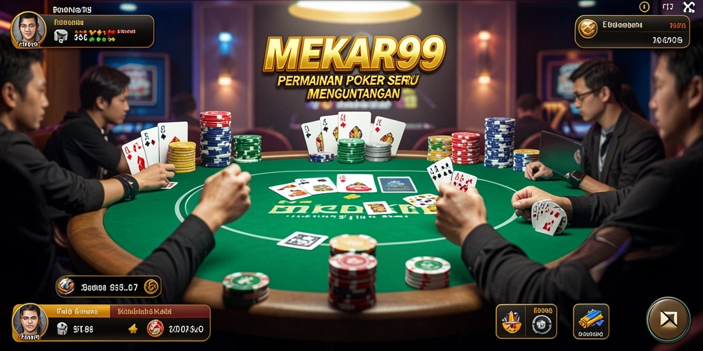 Screenshot gameplay MEKAR99 yang menampilkan suasana permainan Poker.