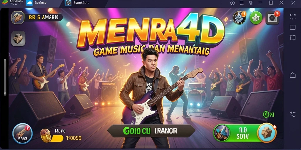 Tampilan gameplay seru dari <strong>MENARA4D</strong> yang mengajak pemain berinteraksi dengan musik.