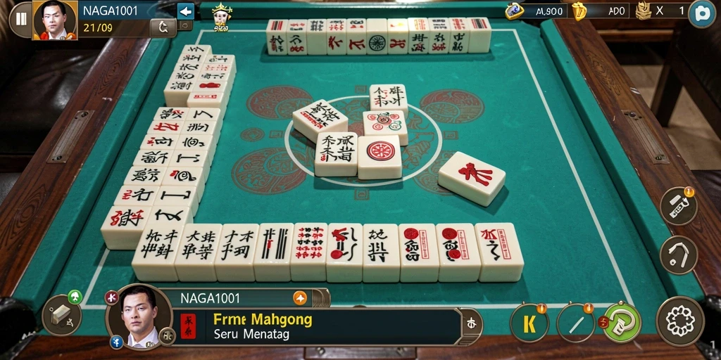 Tampilan gameplay seru NAGA1001 yang menggugah selera bermain Mahjong.