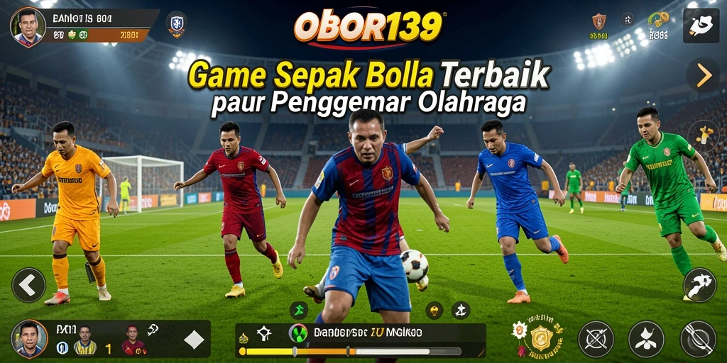 Screenshot OBOR138 menampilkan aksi laga sepak bola yang intens dan mendebarkan.