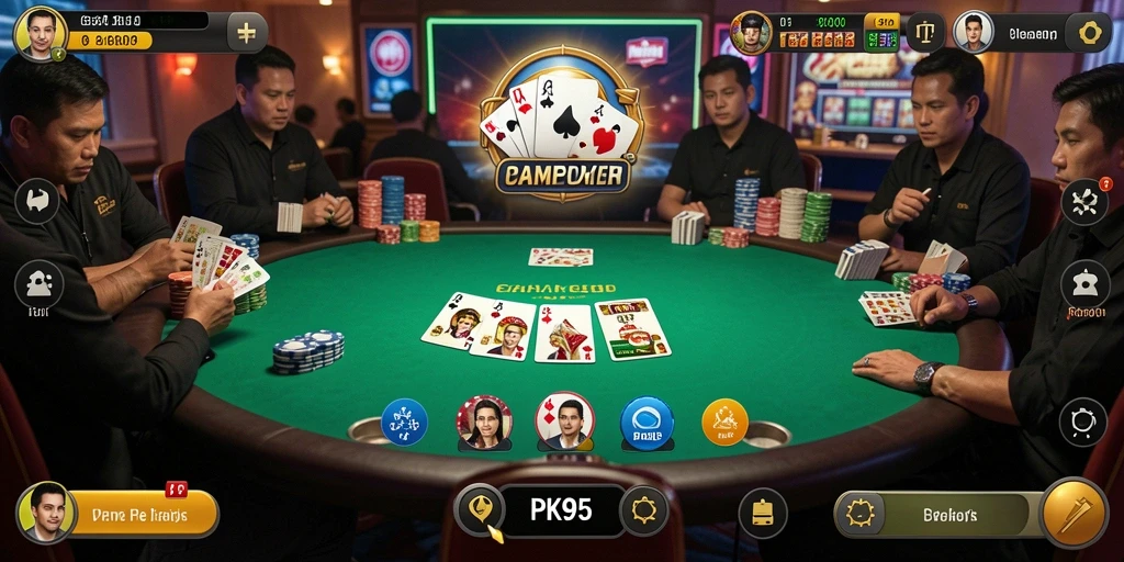 Screenshot gameplay Poker menarik dalam aplikasi PK95.