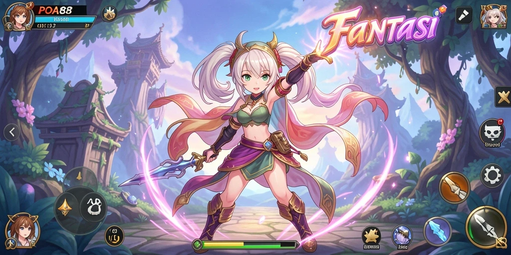 Tampilan screenshot menunjukkan aksi seru dalam permainan Anime.