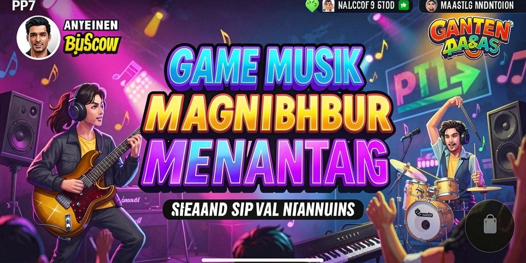 Screenshot gameplay PP7 menampilkan aksi seru dan irama musik yang menggembirakan.