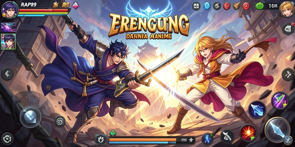 Tampilan gameplay yang menakjubkan dan karakter Anime yang dinamis.