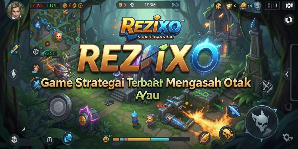 Tampilan screenshot utama REZIXO dengan gameplay strategis yang seru dan menantang.