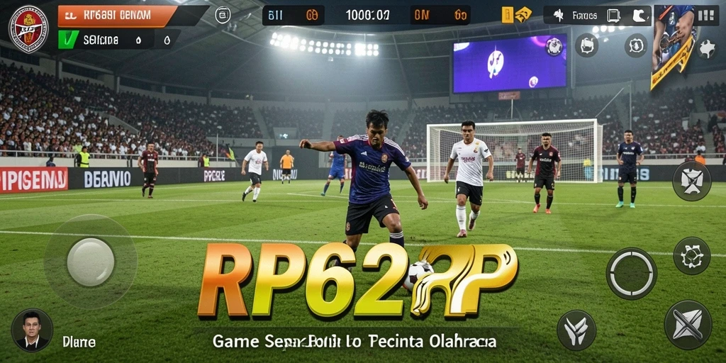 Screenshot menampilkan aksi seru dalam game sepak bola RP62RP.