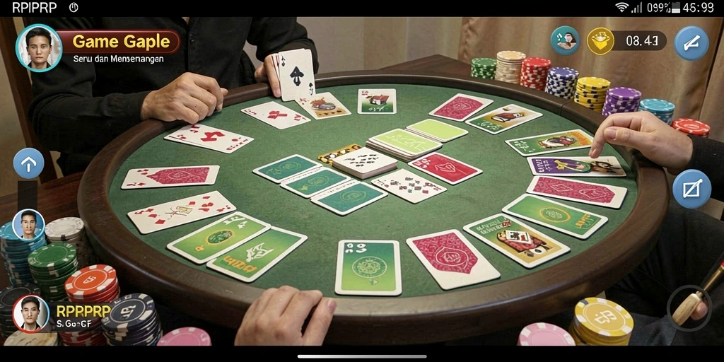 Tampilan gameplay Gaple RPRPRP yang menarik dan interaktif.