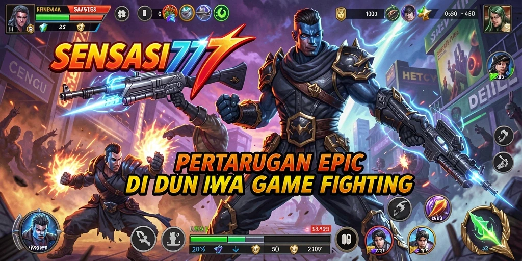 Tampilan gameplay SENSASI777 dengan aksi pertarungan yang seru.
