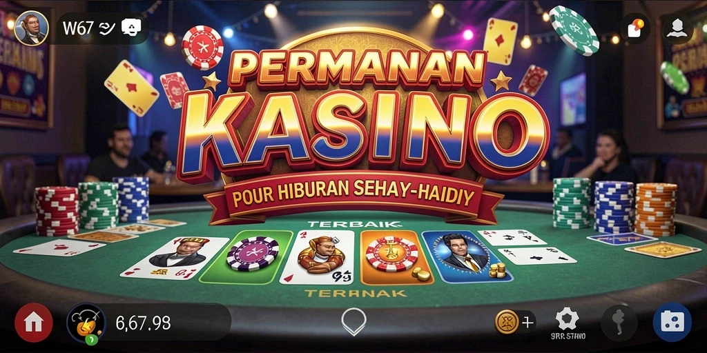 Screenshot gameplay W67 menampilkan keseruan bermain Kasino.